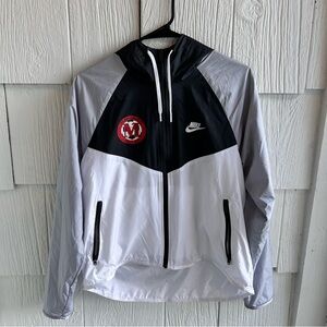 Nike Men's Black, White, and Gray Windbreaker Jacket